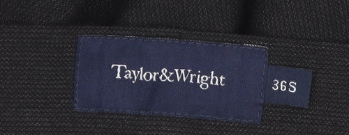 Taylor & Wright Mens Black 36R Straight Formal Trousers