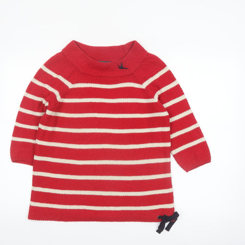 Marks and Spencer Per Una Red Striped Boat Neck Cotton Jumper Women’s Size 10