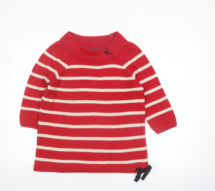 Marks and Spencer Per Una Red Striped Boat Neck Cotton Jumper Women’s Size 10