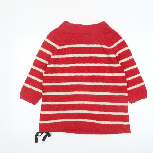 Marks and Spencer Per Una Red Striped Boat Neck Cotton Jumper Women’s Size 10