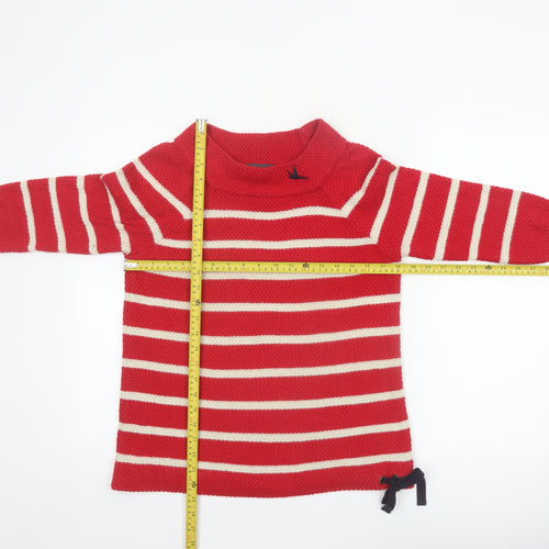 Marks and Spencer Per Una Red Striped Boat Neck Cotton Jumper Women’s Size 10