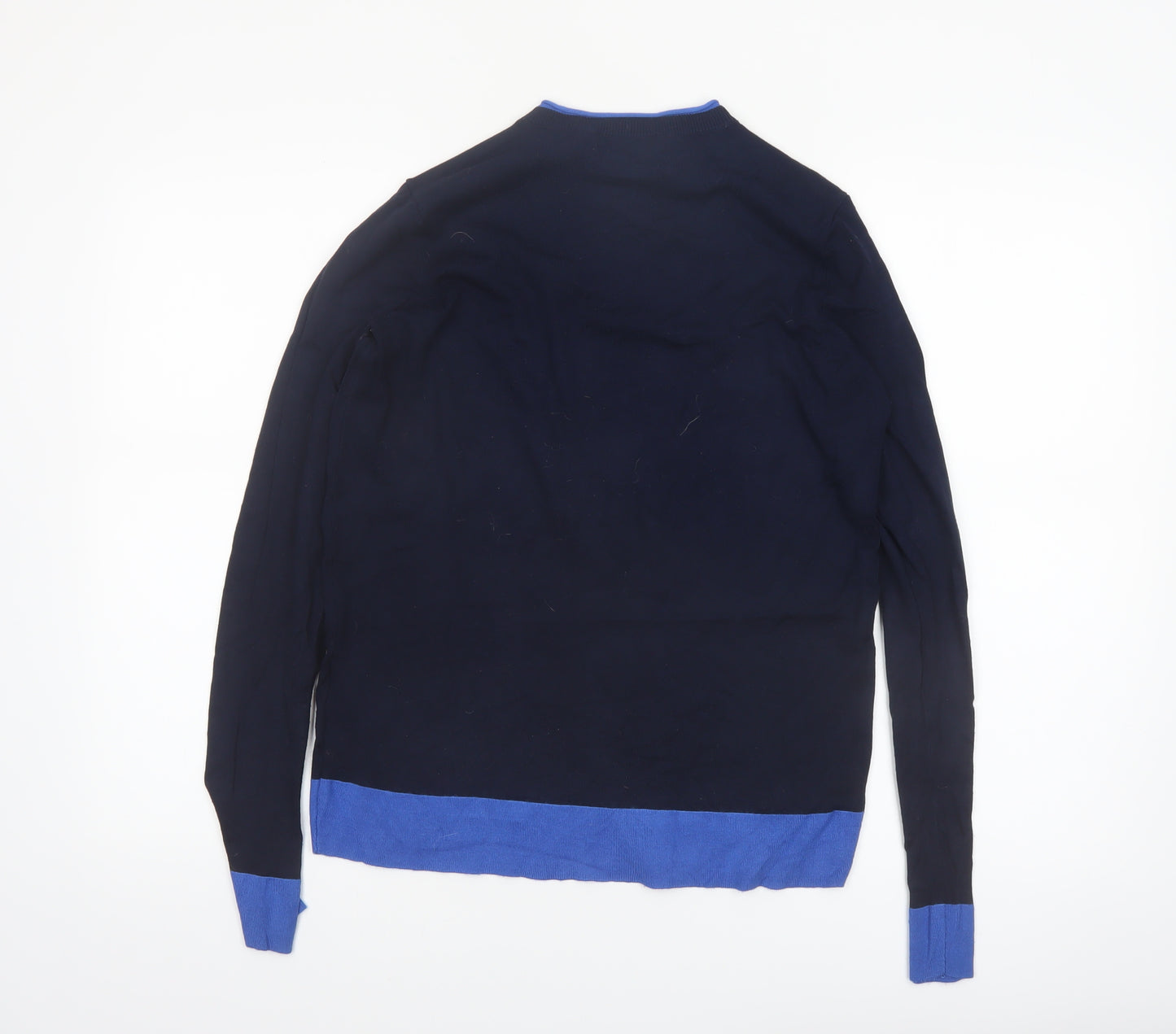 Debenhams The Collection Women Navy Blue Jumper Size 14 Crew Neck Zip Detail