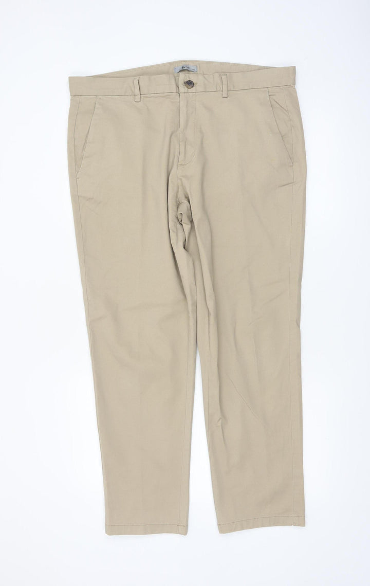 Tu Man Beige Chino Trousers Men’s Size 36 Regular Cotton Blend