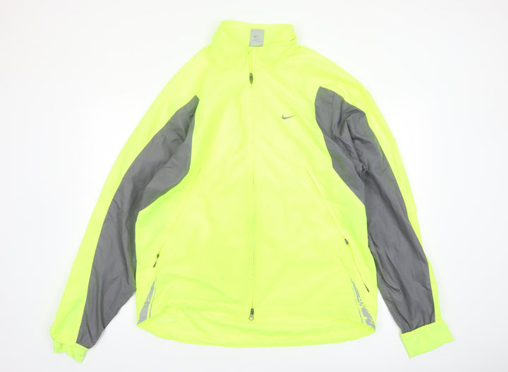 Nike Men's Yellow XL Clima-Fit Windbreaker Jacket Waterproof Zip Pockets