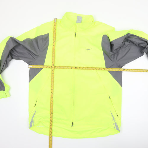 Nike Men's Yellow XL Clima-Fit Windbreaker Jacket Waterproof Zip Pockets