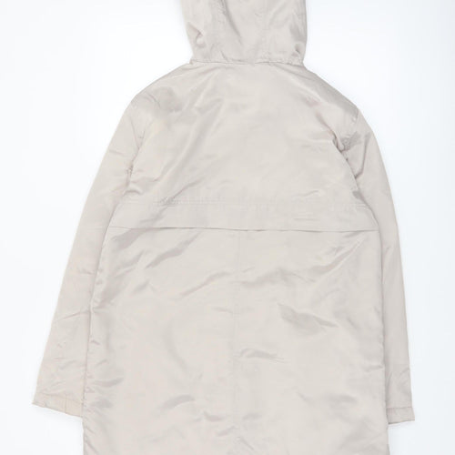 New Look Women’s Beige Hooded Long Parka Coat Size 10