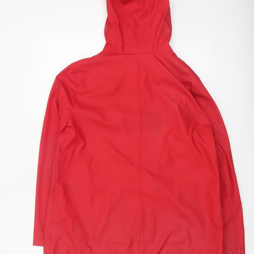 New Look Women's Red Hooded Rain Jacket Size 14