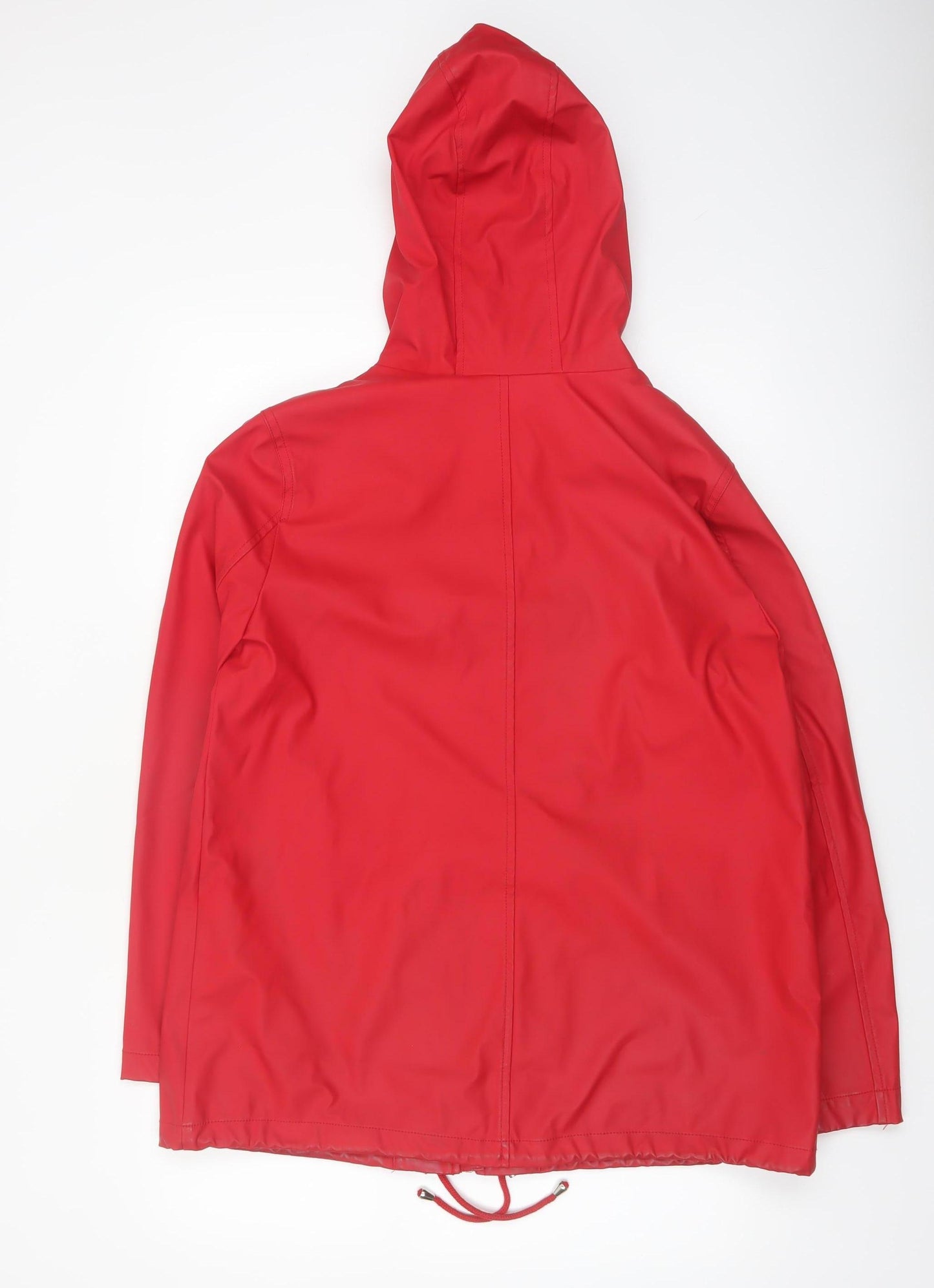New Look Women's Red Hooded Rain Jacket Size 14