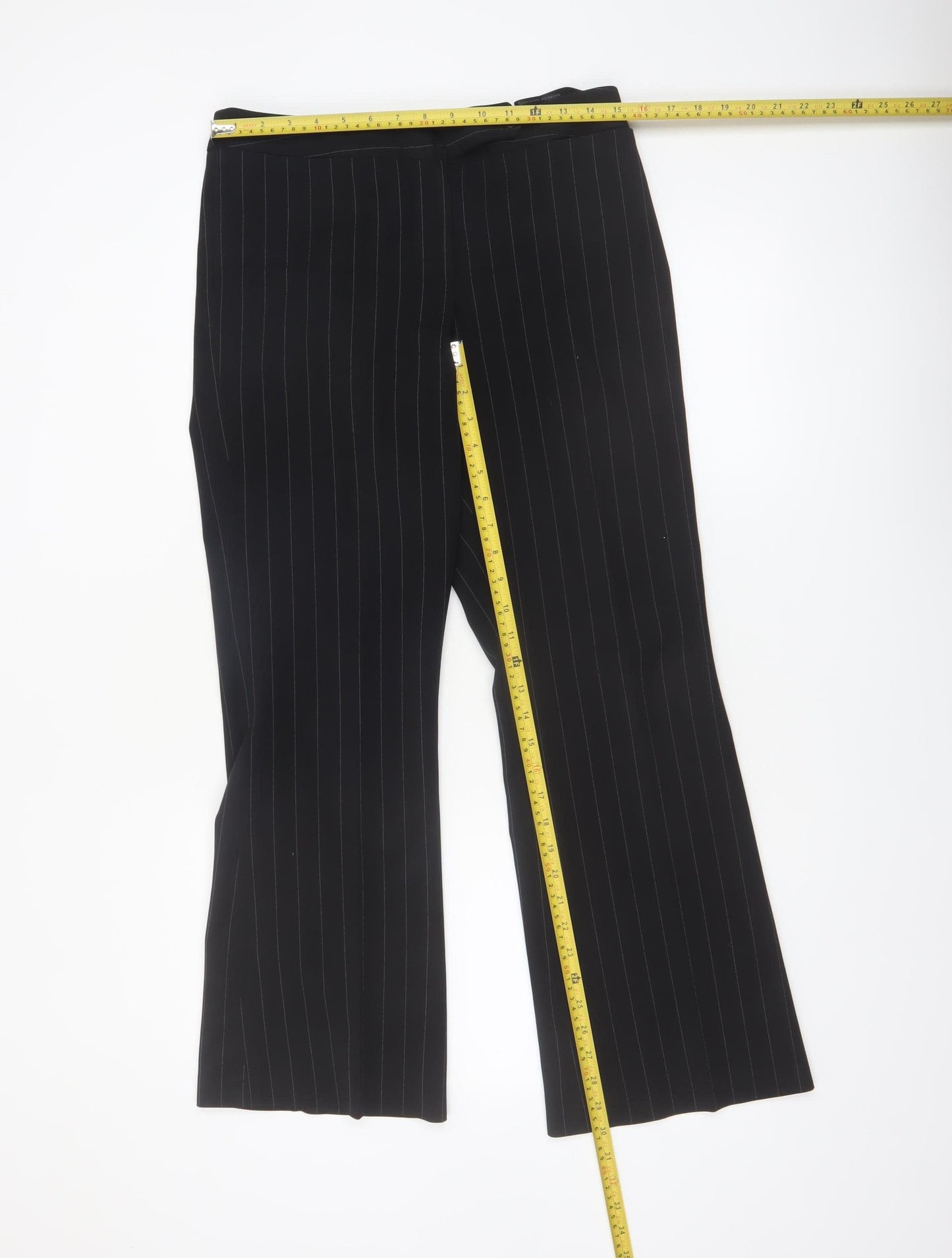 Dorothy Perkins Women’s Black Pinstripe Flared Dress Trousers Size 10