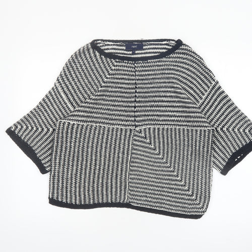 Next Women Black White Striped Acrylic Jumper Size 12