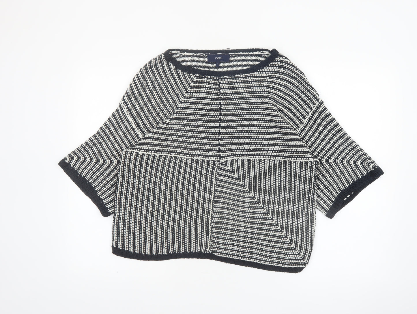 Next Women Black White Striped Acrylic Jumper Size 12