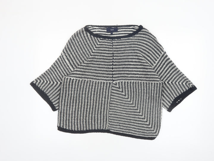 Next Women Black White Striped Acrylic Jumper Size 12