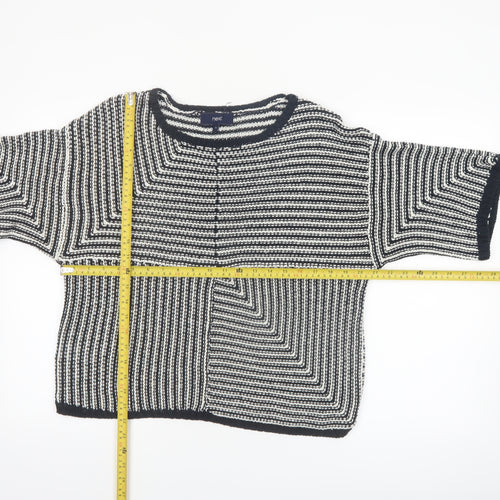 Next Women Black White Striped Acrylic Jumper Size 12