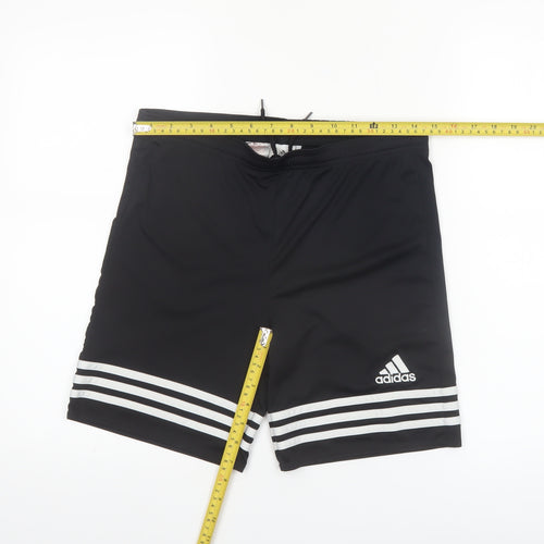 Adidas Boys Black Climalite Athletic Shorts Size YXL 164 Polyester