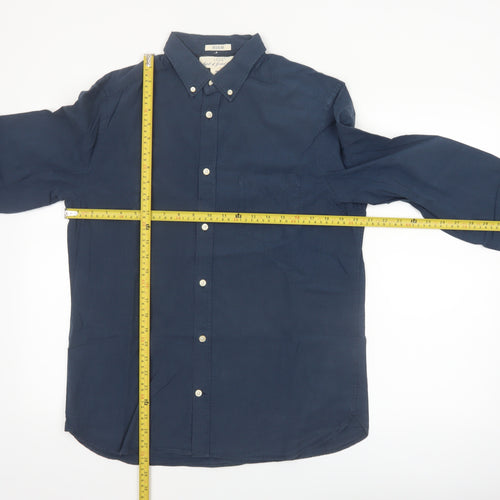 H&M L.O.G.G Men’s Blue Regular Fit Long Sleeve Cotton Button-Up Shirt M