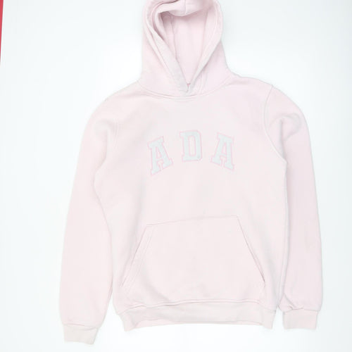 ADA Women's Pink Pullover Hoodie Size L 100% Cotton Casual Sweatshirt