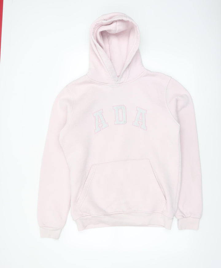ADA Women's Pink Pullover Hoodie Size L 100% Cotton Casual Sweatshirt