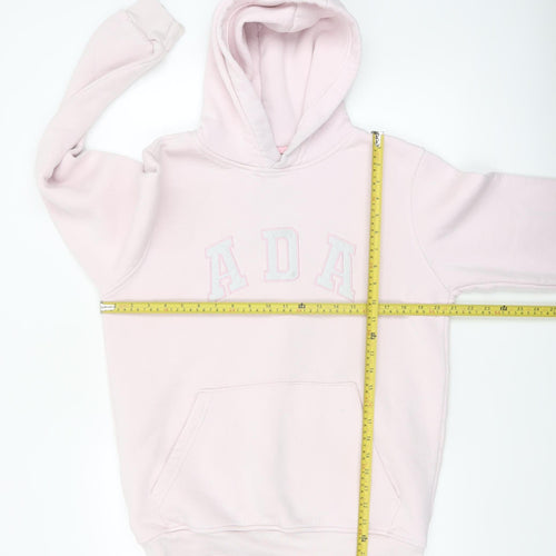 ADA Women's Pink Pullover Hoodie Size L 100% Cotton Casual Sweatshirt