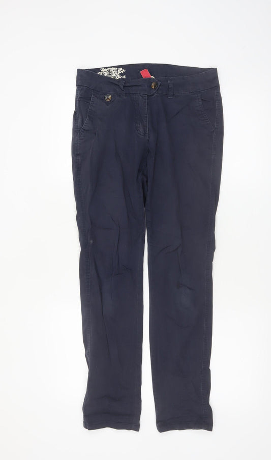 Palmer Prestige Women's Blue Chino Trousers Size 8 Straight Fit