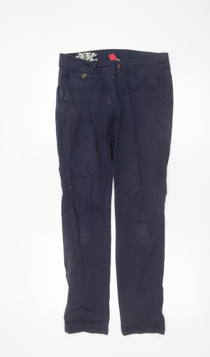 Palmer Prestige Women's Blue Chino Trousers Size 8 Straight Fit