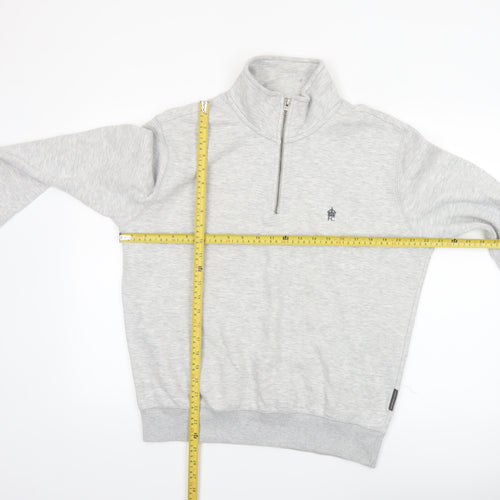 French Connection Men's Grey M 1/2 Zip Sweatshirt High Neck