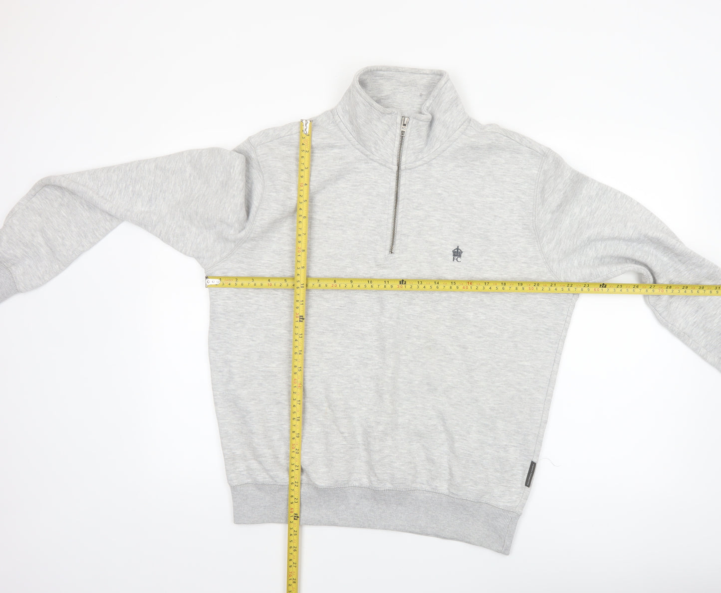 French Connection Men's Grey M 1/2 Zip Sweatshirt High Neck