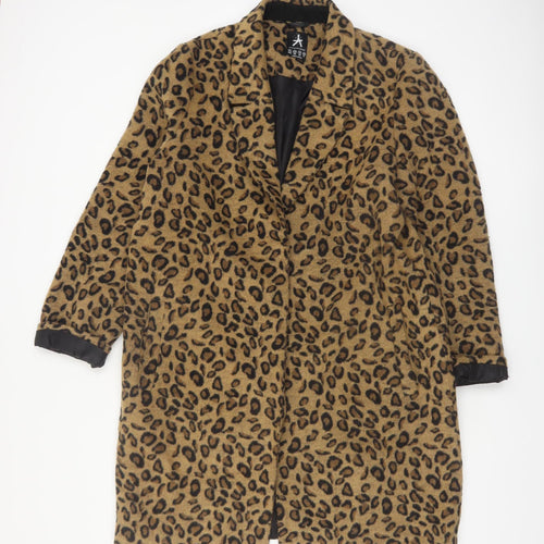 Atmosphere Women's Brown Leopard Print Long Coat Size 14
