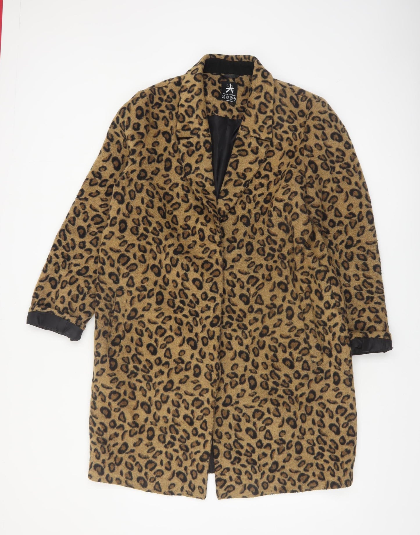 Atmosphere Women's Brown Leopard Print Long Coat Size 14
