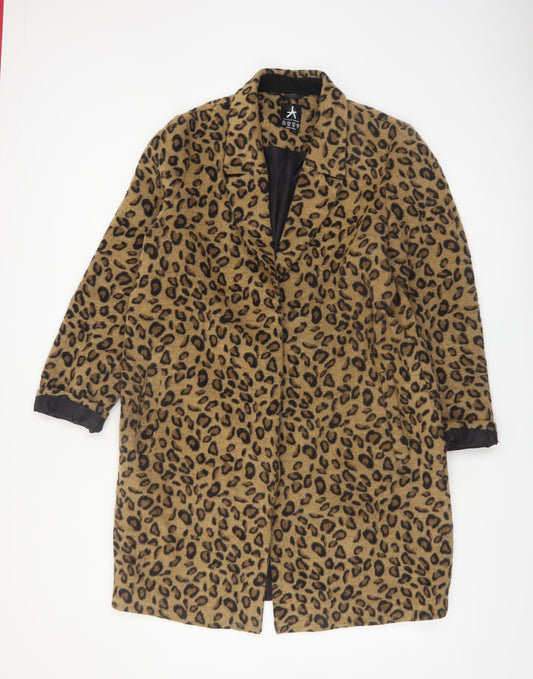 Atmosphere Women's Brown Leopard Print Long Coat Size 14