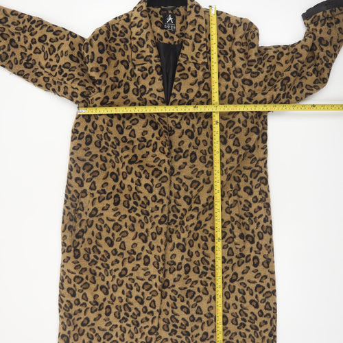 Atmosphere Women's Brown Leopard Print Long Coat Size 14