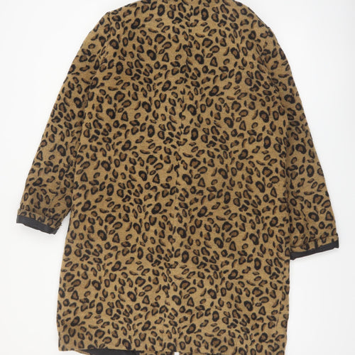 Atmosphere Women's Brown Leopard Print Long Coat Size 14