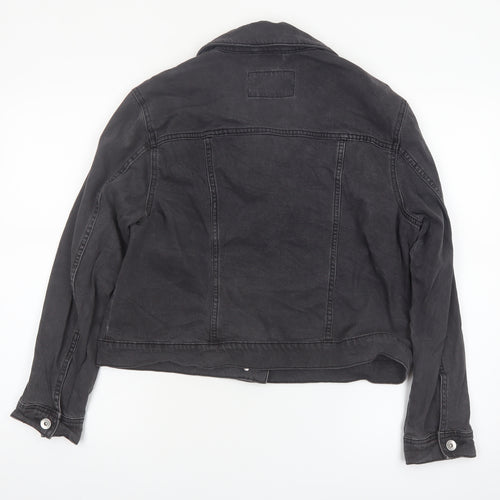 Marks and Spencer Women Black Denim Jacket Size 16 Casual Classic