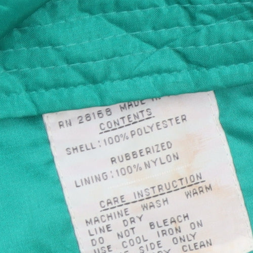 Weather Wise Women’s Green Long Rain Coat Belted Waterproof Size 11/12