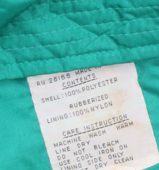 Weather Wise Women’s Green Long Rain Coat Belted Waterproof Size 11/12