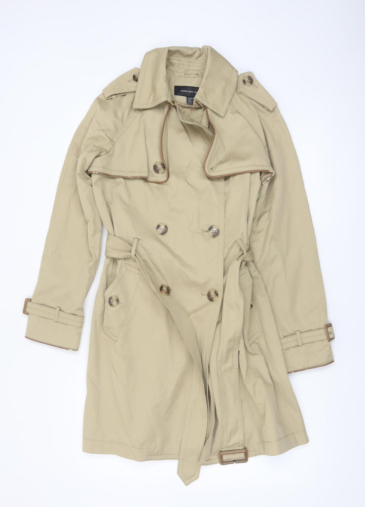 Jones New York Women's Beige XS Trench Coat Belted Classic Style