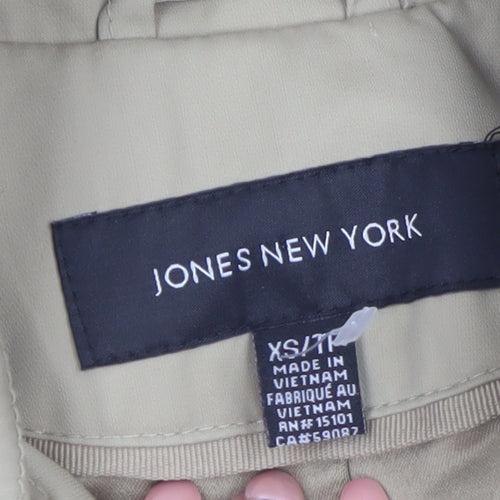 Jones New York Women's Beige XS Trench Coat Belted Classic Style