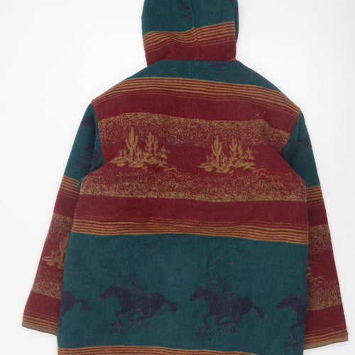 Sequence Womens Multicoloured Wool Blend Hooded Western Coat M