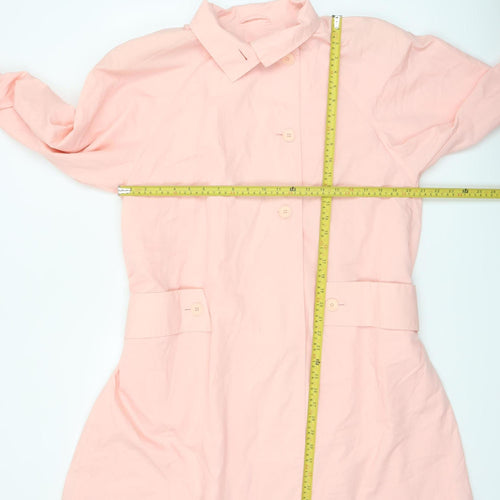 Downpour Women Pink Mid-Length Belted Rain Coat S