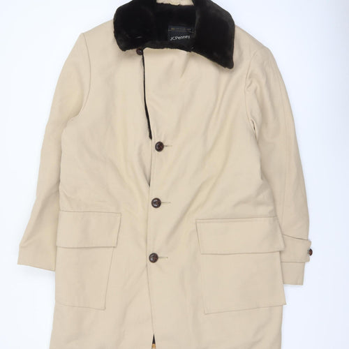 JCPenney Men's Beige Cotton Mid-Length Overcoat 40R Classic Style
