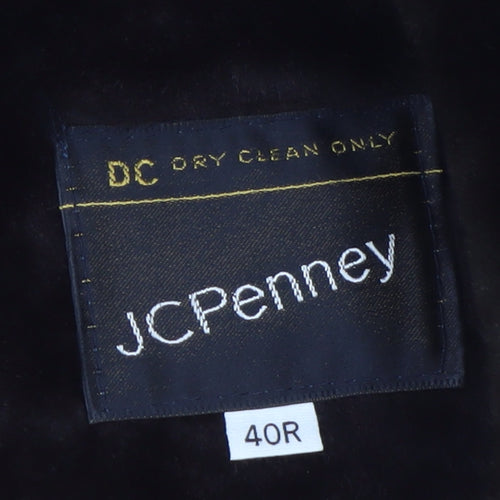 JCPenney Men's Beige Cotton Mid-Length Overcoat 40R Classic Style