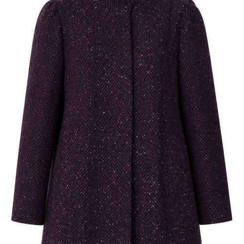 Bert Newman Petite Women’s Purple Wool Blend Mid-Length Coat Size 12