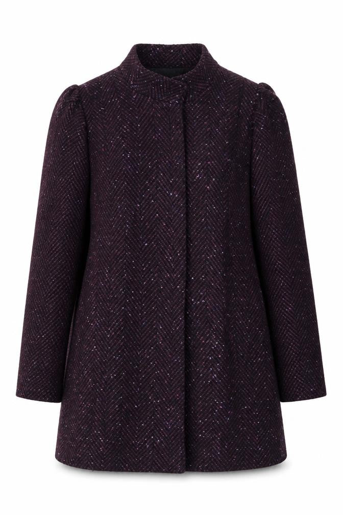 Bert Newman Petite Women’s Purple Wool Blend Mid-Length Coat Size 12