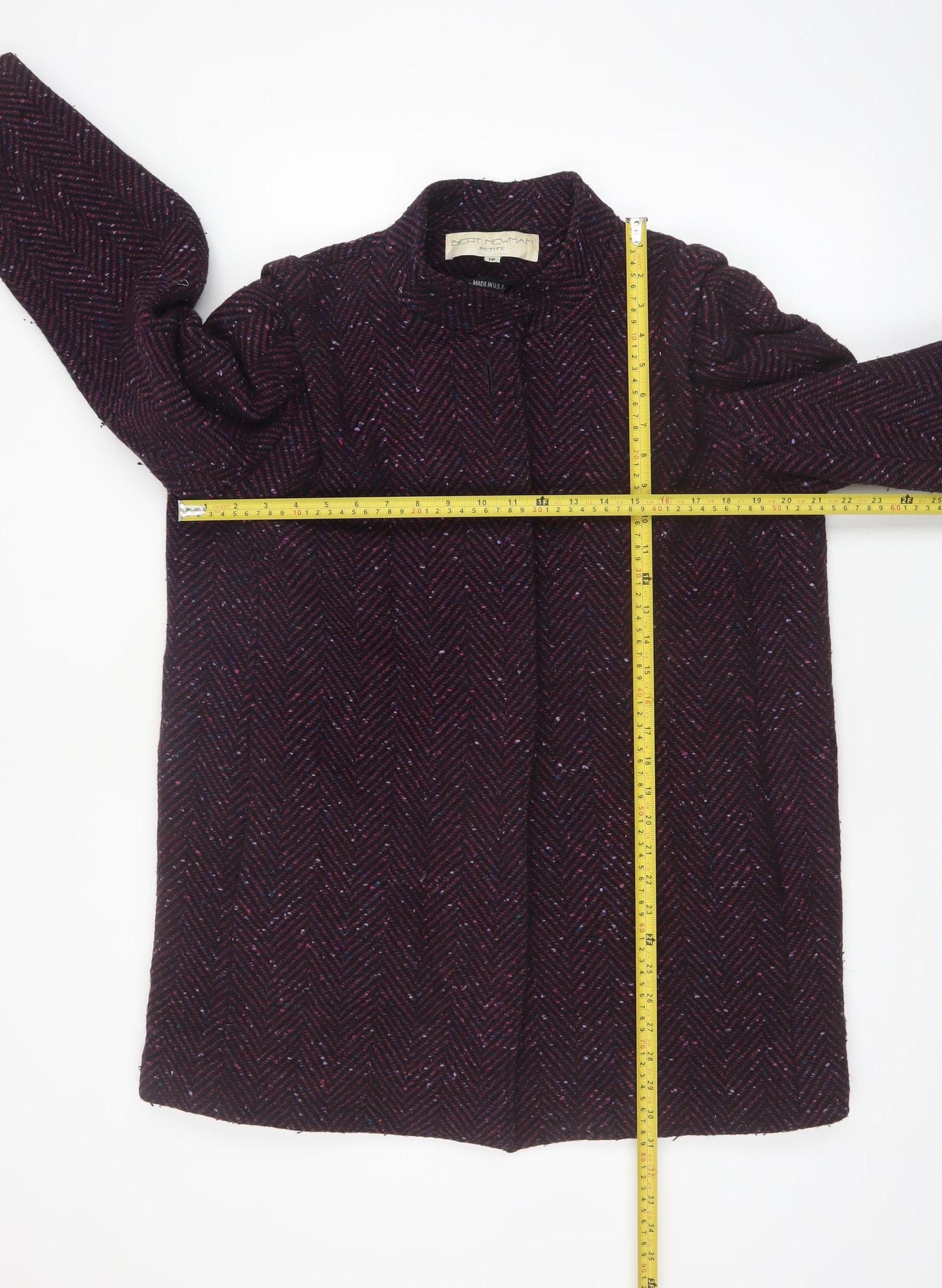 Bert Newman Petite Women’s Purple Wool Blend Mid-Length Coat Size 12