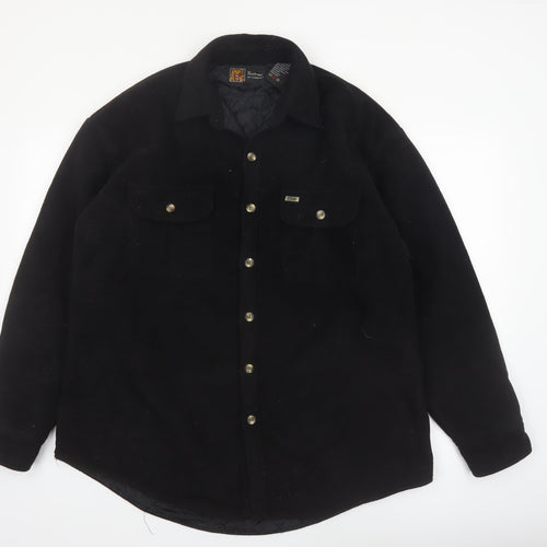 Pathfinder by Kodiak Men's Black Fleece Jacket L Lined Button Outdoor