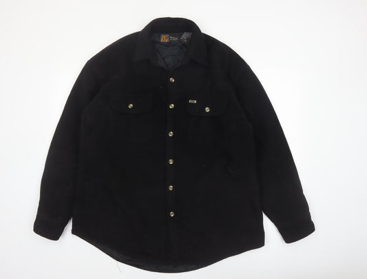 Pathfinder by Kodiak Men's Black Fleece Jacket L Lined Button Outdoor