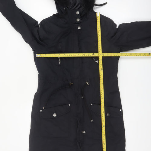 Maine New England Women's Black Hooded Parka Coat Size 10