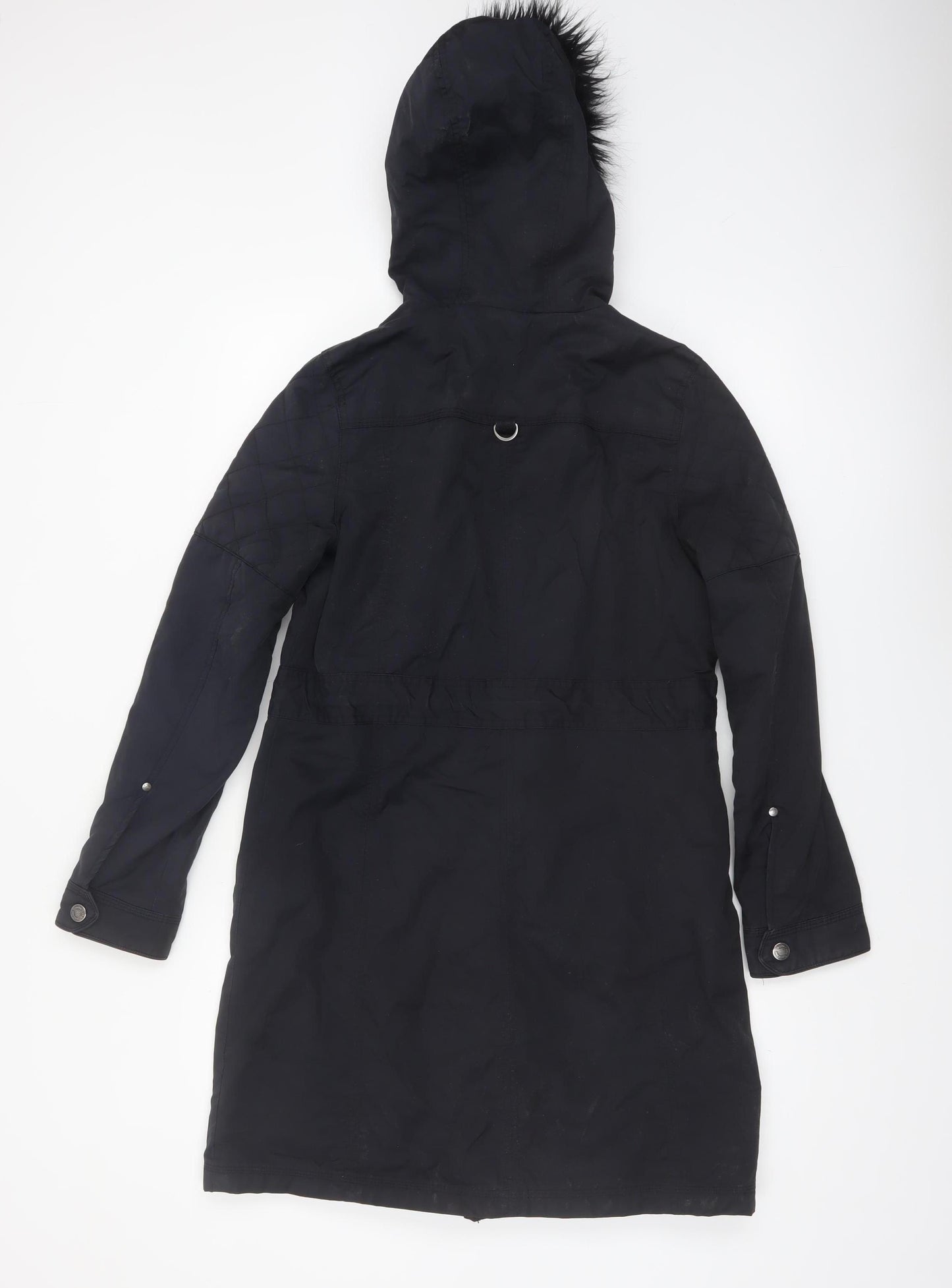 Maine New England Women's Black Hooded Parka Coat Size 10