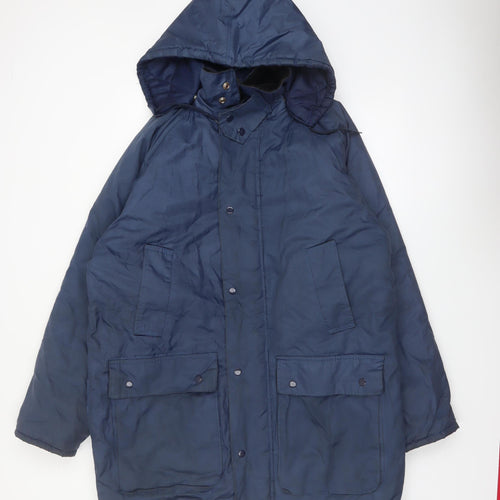 Gelert Men's Blue L Manitoba Hooded Parka Coat Lined Outdoor Jacket