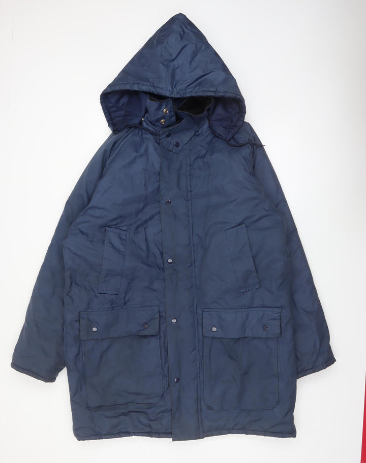 Gelert Men's Blue L Manitoba Hooded Parka Coat Lined Outdoor Jacket