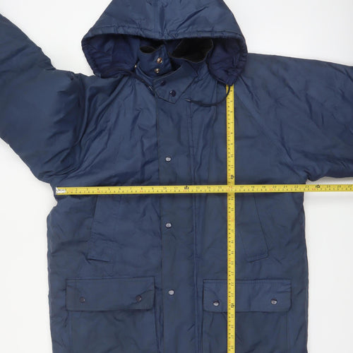 Gelert Men's Blue L Manitoba Hooded Parka Coat Lined Outdoor Jacket